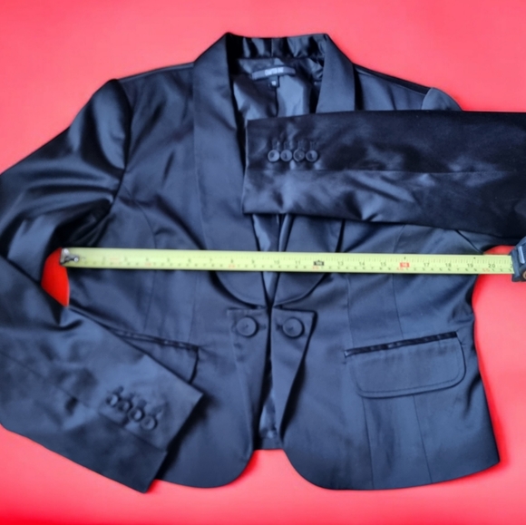 Chapter One 'Tuxedo' Black Satin Lined Blazer Suit Jacket Ladies Size 10 - Picture 9 of 10